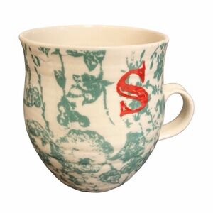 Anthropologie Homegrown‎ “s” Monogram Initial Floral Mug